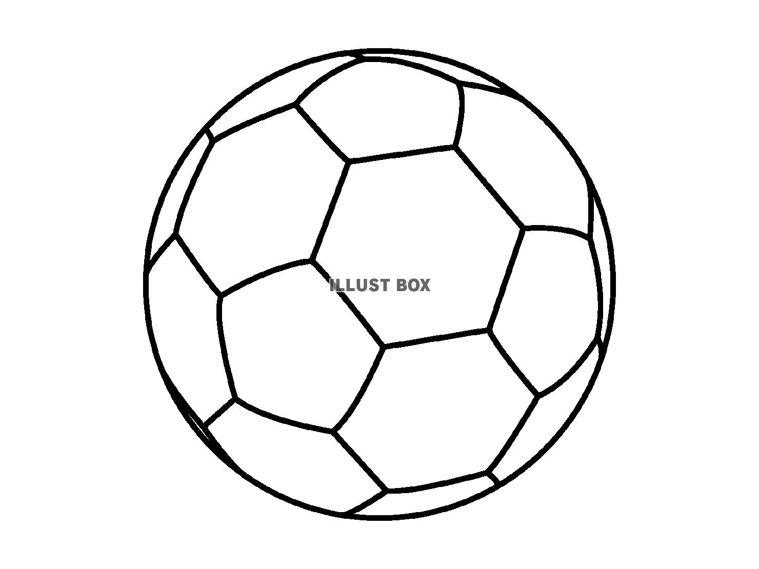 シンプルなサッカーボールの線画・塗り絵【透過PNG】