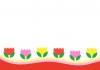 春のイメージのフレーム素材、可愛いチューリップの花