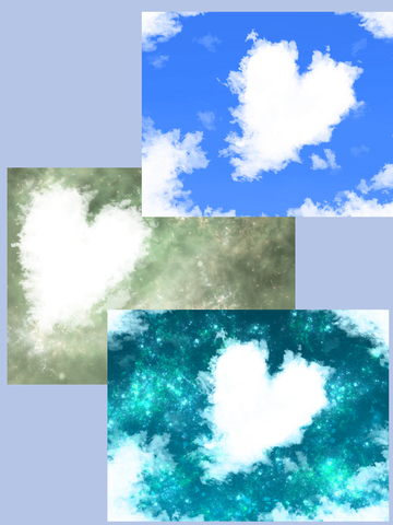 【こんなのあったら良いな】幻想的なハートの雲素材シリーズ