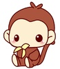 バナナを食べる猿のイラスト