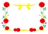 赤いバラ・黄色のリボン・フレーム飾り枠