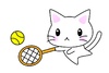 テニス猫のイラストカット