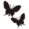 シルエット　二匹の蝶