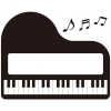 【ワンポイントイラスト】ピアノ教室　お名前　黒