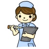 【病院】体温計を持っている看護師、看護婦さん【職業】