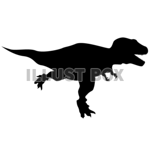 無料イラスト シルエット ティラノサウルス01
