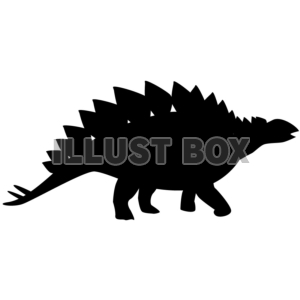 無料イラスト シルエット ステゴサウルス01