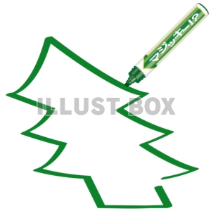 文房具　油性ペン（細）　クリスマスツリー