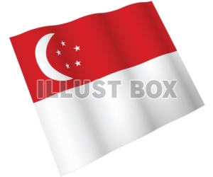 無料イラスト 国旗のはためきシリーズ シンガポール