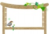 百舌鳥と木の看板