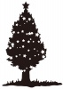 【シルエット】星のクリスマスツリー
