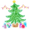 【手書き風】クリスマスツリーとプレゼント