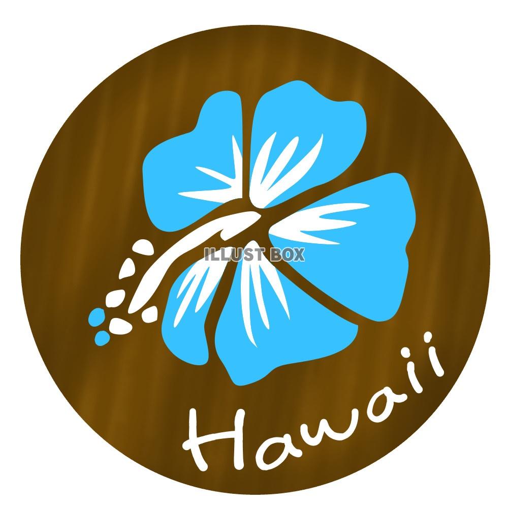無料イラスト Hawaiiのハイビスカス 水色