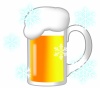 ビールジョッキと雪の結晶