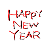 年賀状　”HAPPY　NEW　YEAR”　柄付き