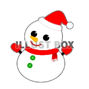 クリスマス雪だるま【透過PNG】