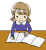 【透過ＰＮＧ】勉強する小学生