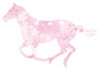 年賀状　桜柄の馬イラスト