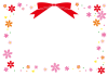 ピンク系・花とリボンのフレーム・枠【EPS（ベクターデータ）・透過PNG】
