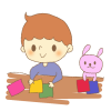 【透過PNG】折り紙と子供