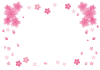 ピンク系桜と桜の花びらのフレーム・飾り枠【透過PNG】