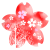 お花の中の桜吹雪