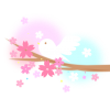 鳥と桜のイラスト【透過PNG】