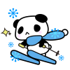 スキージャンプ！パンダちゃんイラスト