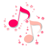桜とピンクの音符[透過PNG]