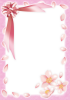 【透過PNGイラスト】　桜とリボンのフレーム01
