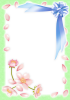 【透過PNGイラスト】　桜とリボンのフレーム06