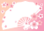 桜の扇フレーム　透過PNG