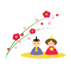 ひな祭り～ひな人形と梅の花