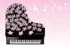 グランドピアノの桜イラスト