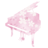 さくら柄のグランドピアノ【透過PNG】