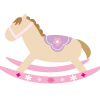 無料イラスト ピンクの背景のメリーゴーランドの木馬ヨーロッパ調png