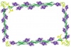 紫のラベンダーの花の白地フレーム枠