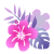 ハイビスカスの花ピンク　透過ＰＮＧ