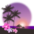 ヤシの木の夕方　透過ＰＮＧ