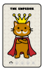 ネコのタロットカード4 皇帝　(透過PNG)