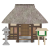 茅葺屋根のお寺　透過ＰＮＧ