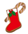 クリスマスブーツとキャンディのクッキー　透過ＰＮＧ