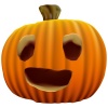 【ワンポイントイラスト】リアルなかぼちゃ12　ジャックオーランタン