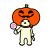  しろねこハロウィン　かぼちゃのかぶりもの