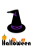 ハロウィンのコウモリのついた帽子と文字のPNG