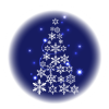 雪の結晶のクリスマスツリーのイラスト【透過PNG】