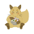 （透過PNG）うどんを食べるキツネ