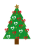 ハートの紅白の飾りの着いたクリスマスツリー透過PNG