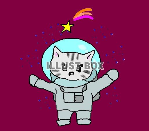 ねこまる・・宇宙へ行く【透過】PNG