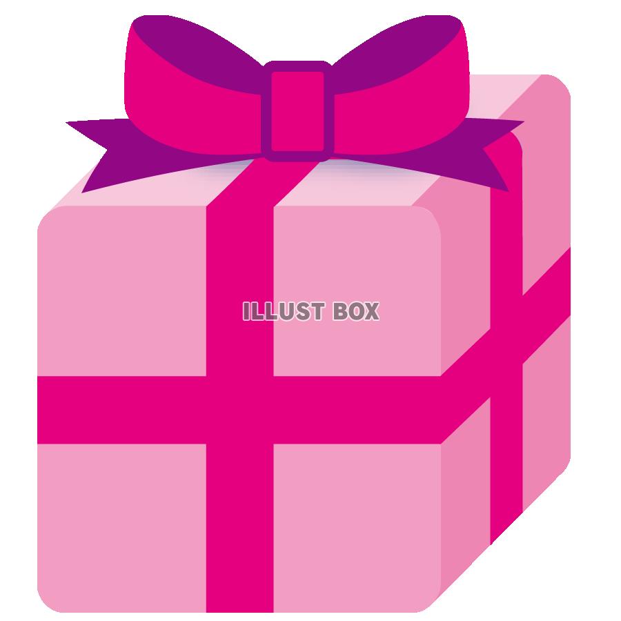 無料イラスト ピンク色のプレゼントボックス